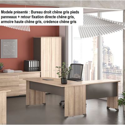 3483600783875-Bureau JAZZ+ - 80 cm - Pieds panneaux - Chêne gris--1