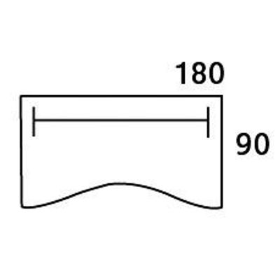 0404000123934-Bureau vague symétrique LOFTER - L180 cm - Plateau imitation Merisier - pied Blanc--1