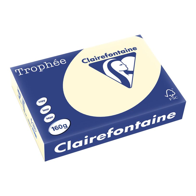 3329680110104-Clairefontaine Trophée - Papier couleur - A4 (210 x 297 mm) - 160 g/m² - Ramette de 250 feuil-P_1101_1-0