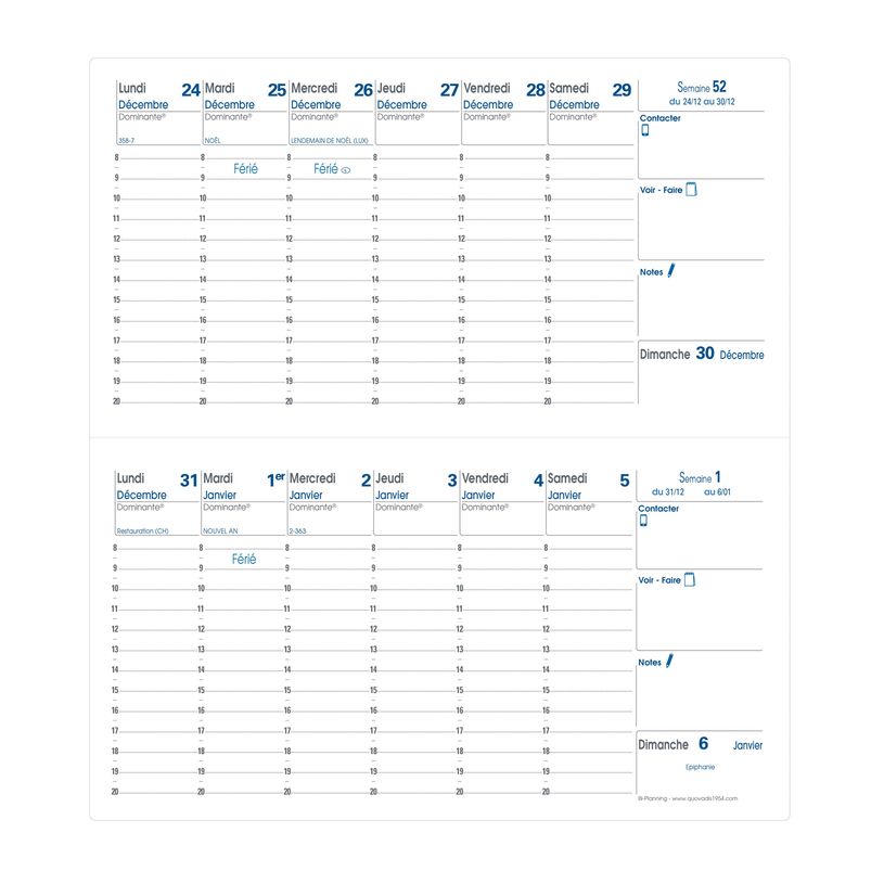 3371010130771-Agenda Impala Bi-Planning - 2 semaines sur 2 pages - 8,8 x 17 cm  - noir - Quo Vadis-P_43104_4-1