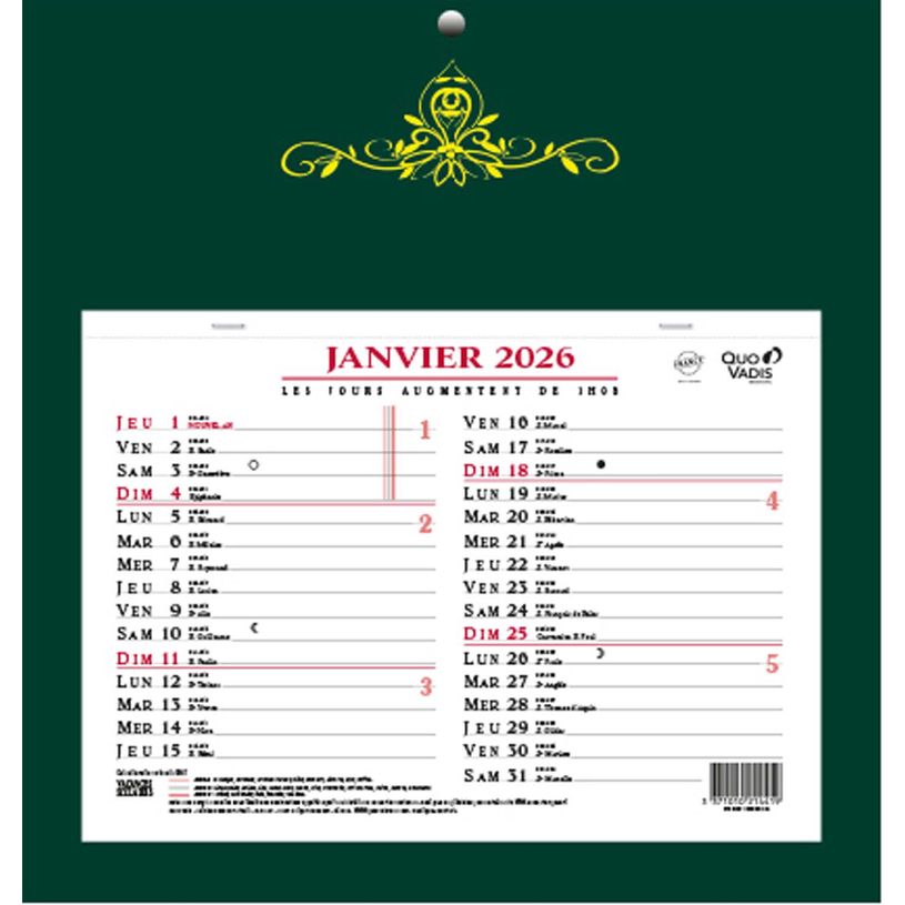 3371010214419-Quo Vadis Skytos - Calendrier bloc mensuel - 29 x 30 cm - disponible dans différentes couleurs--2