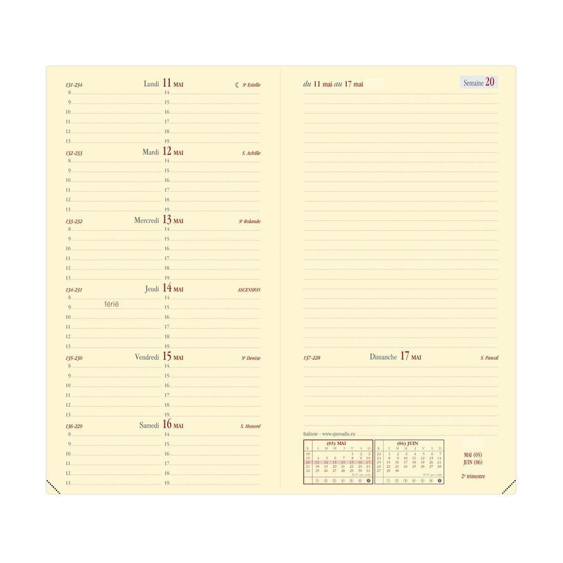 3371010191185-Agenda de poche Impala Italnote - 1 semaine sur 2 pages - 8,8 x 17 cm - disponible dans différentes cou--3