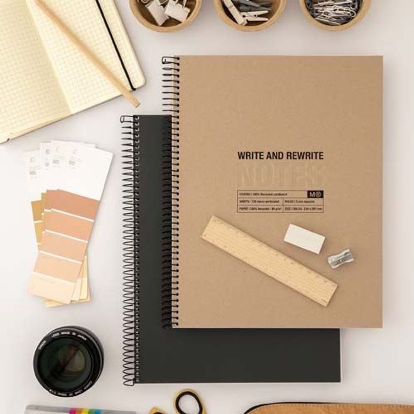 8422593060285-Notebook ECO DESIGN, KRAFT, carton recyclé, A4, quadrillage 5x5 mm, 120 feuilles de 4 cou-P_300038170_2-1