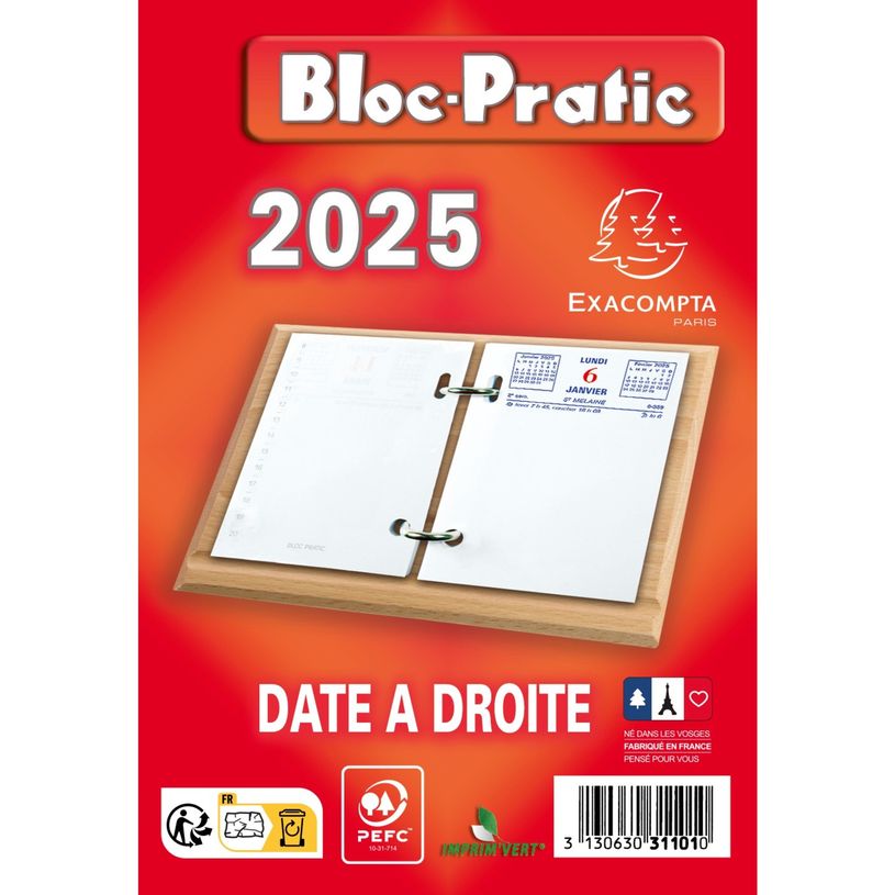3130630311010-Bloc-Pratic - Bloc de bureau - date à droite - Exacompta-P_311011_1-0