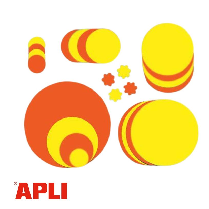 3270240319256-Apli Agipa - 25 disques fluos - diamètre 19 cm - jaune/orange--0