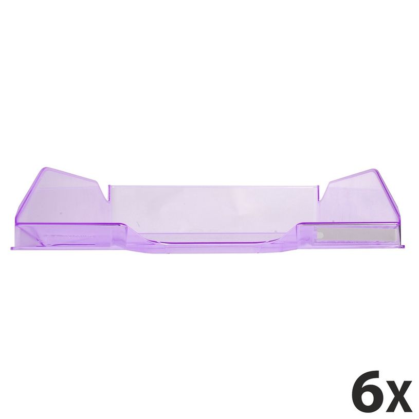9002493014879-Exacompta COMBO Glossy - 6 Corbeilles à courrier violet translucide-P_400001707_1-0