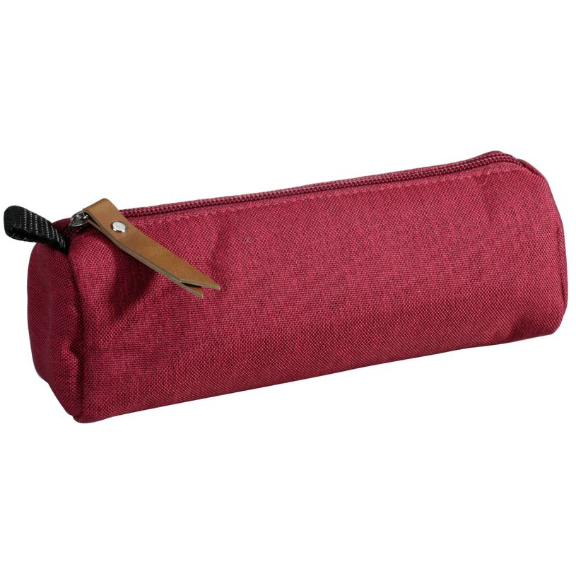 3173742244524-Trousse ronde School 1 compartiment - bordeaux - PET recyclé - Carpentras-P_400006173_1-0