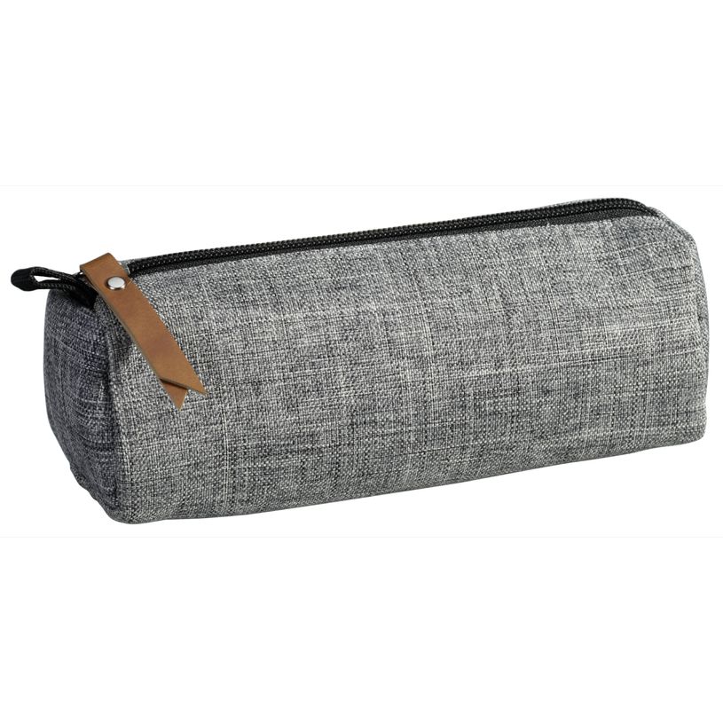 3173745244521-Trousse ronde School 1 compartiment - gris - PET recyclé - Carpentras-P_400006174_1-0