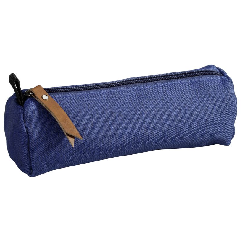 3173741244525-Trousse ronde School 1 compartiment - bleu - PET recyclé - Carpentras-P_400006175_1-0