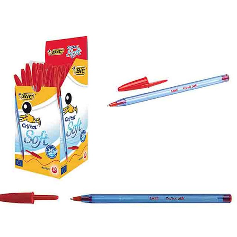 3086123340640-BIC Cristal SOFT - 50 Stylos à bille - rouge - 1.2 mm-P_400006354_1-0