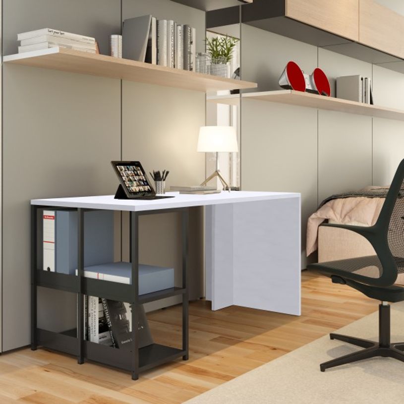 7331910015741-Bureau avec structure métallique - 140 cm - chêne-P_400007193_2-1