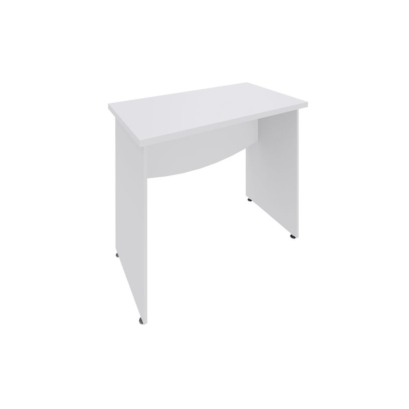 3253310174764-Bureau droit DUAL - L80 - Pieds blanc - plateau blanc-P_400008953_1-0