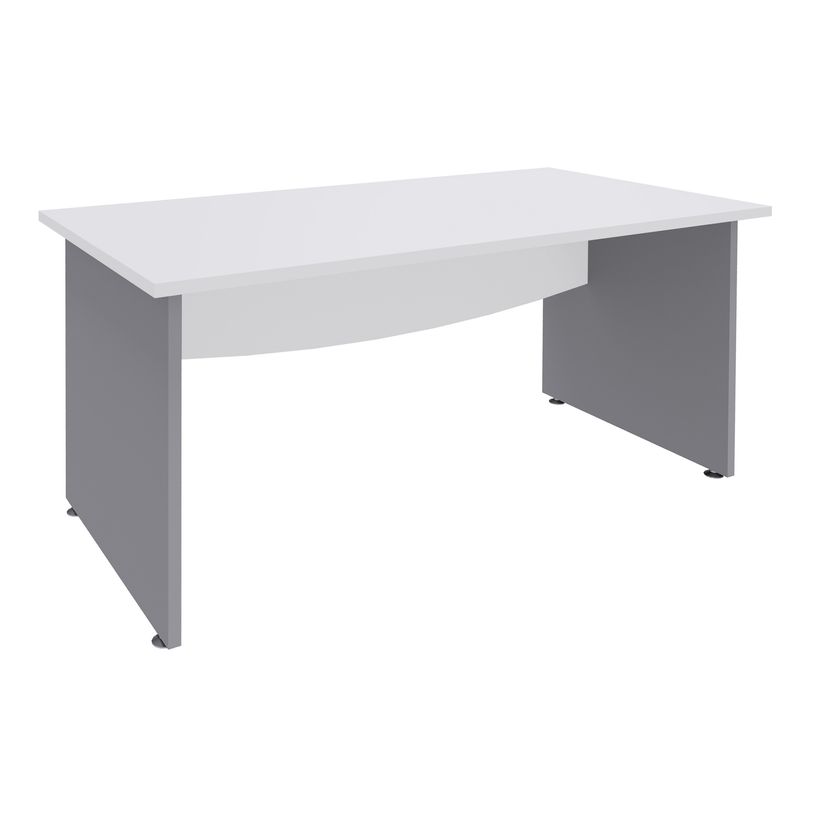 3253310105027-Bureau droit DUAL - L120 - Pieds Alu - plateau blanc-P_400008972_1-0