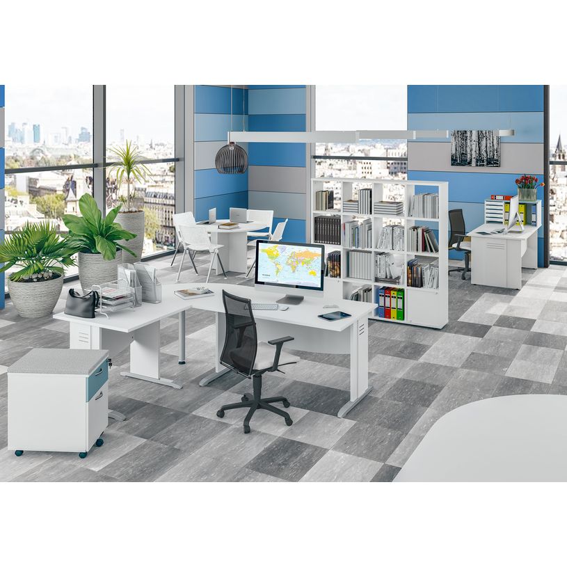 3253310105041-Bureau droit DUAL - L120 - Pieds Alu - plateau imitation Hêtre-P_400008975_3-1