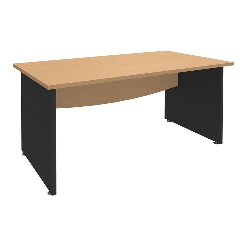 3253310105355-Bureau droit DUAL - L140 - Pieds Anthracite - plateau imitation Hêtre-P_400008991_1-0