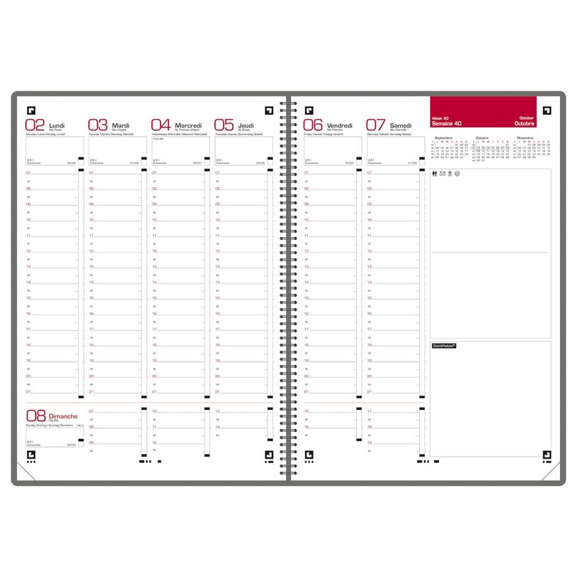 3147280153952-Agenda spiralé à élastique My Fab - 1 semaine sur 2 pages - 21 x 29,7 cm - gris - Oxford--1