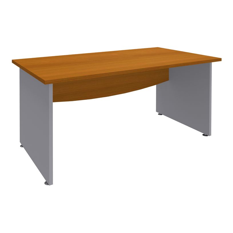 3253310105690-Bureau droit DUAL - L180 - Pieds Alu - plateau imitation Merisier-P_400009032_1-0