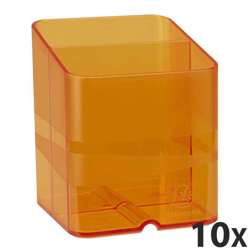 9002493094659-Exacompta Pen Cube - 10 Pots à crayons - tangerine translucide-P_400010062_1-0
