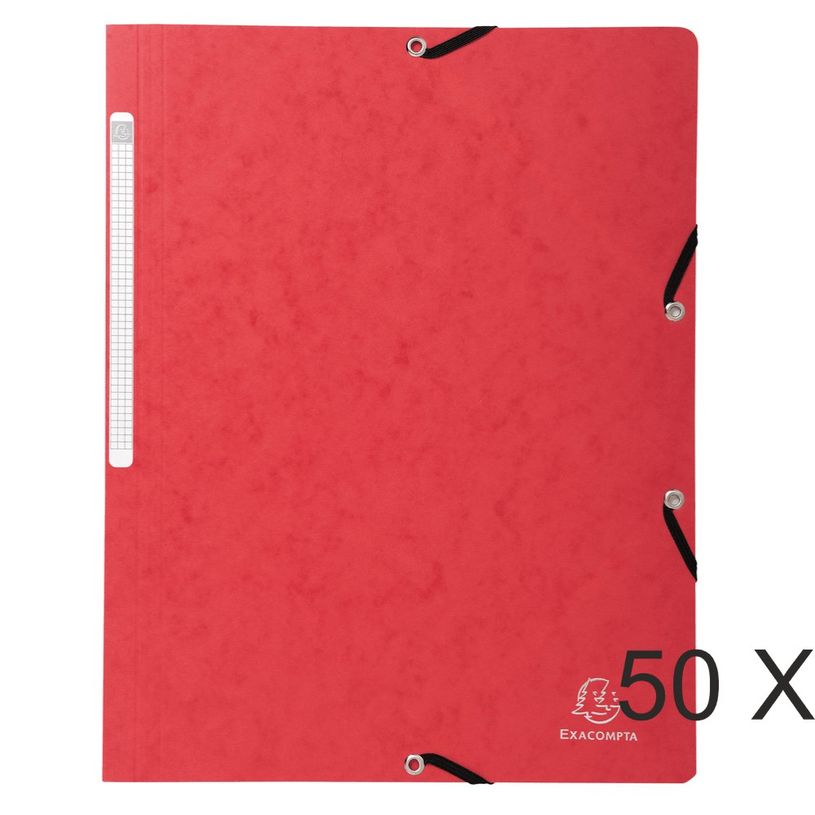 3130632554156-Exacompta - 50 Chemises sans rabat - A4 - rouge-P_400011070_1-0