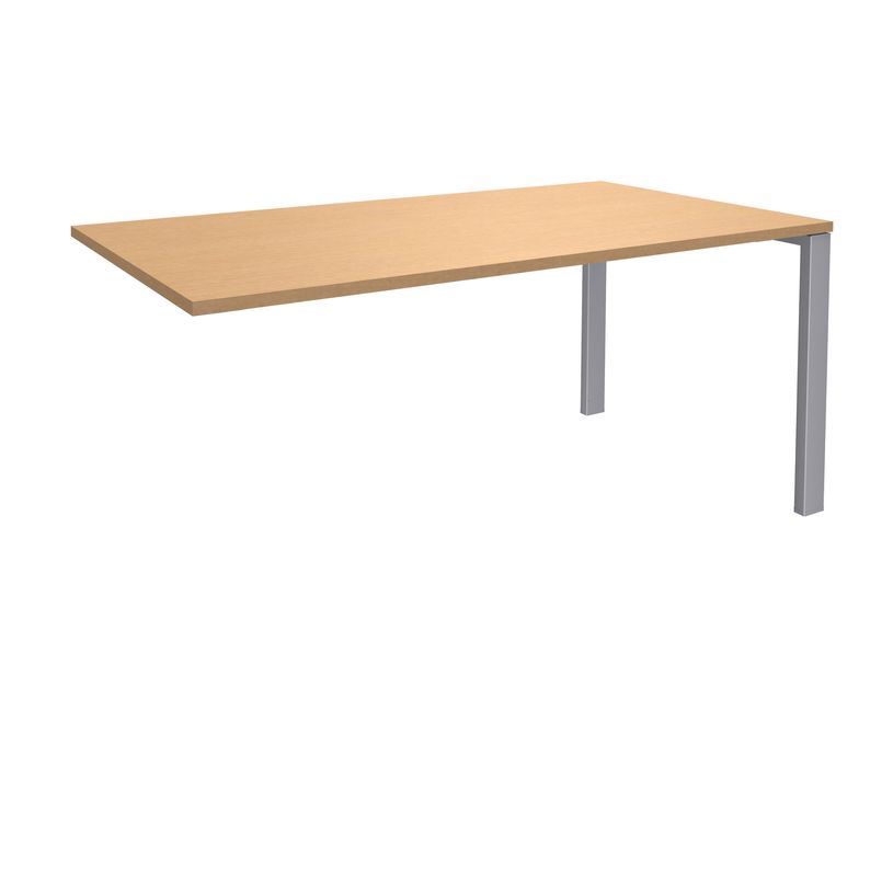 0404000121138-Bureau simple IRIS - L120 cm - Plan suivant - Pieds aluminium - plateau imitation Hêtre-P_400012113_1-0