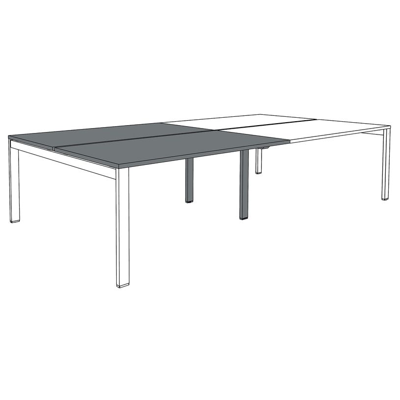 0404000122159-Bureau Bench IRIS - L120 cm - Plan suivant - Pieds aluminium - plateau imitation Erable-P_400012215_7-3