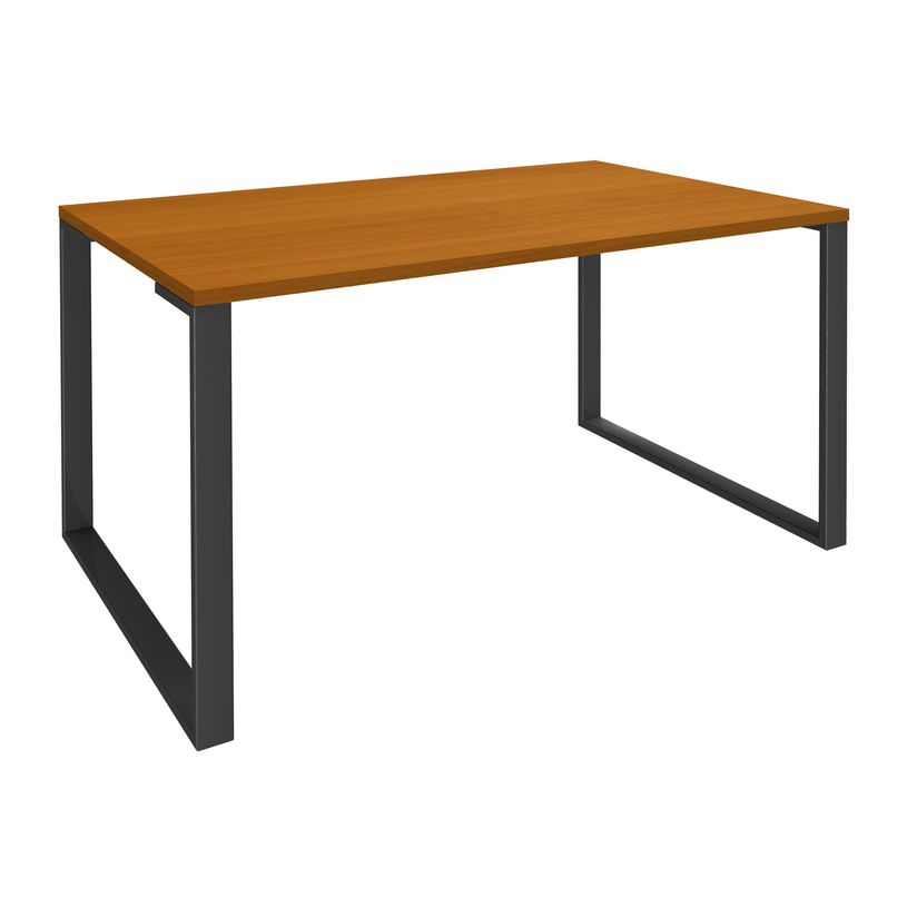 0404000123064-Bureau droit LOFTER - L180 cm - Plateau imitation Merisier - pied Carbone-P_400012306_1-0