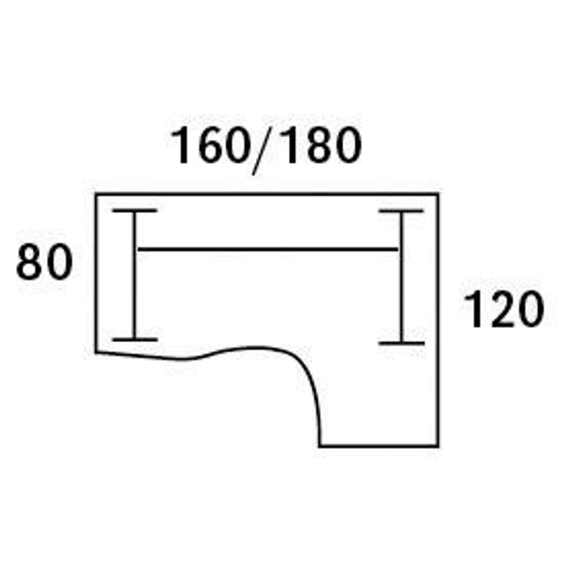 0404000123415-Bureau compact LOFTER - L180 cm - Retour à droite - Plateau imitation Hêtre - pied Blanc - (pied de renfort obligat-P_400012341_2-2