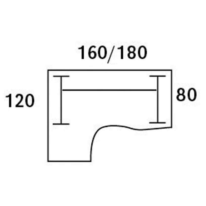 0404000123507-Bureau compact LOFTER - L180 cm - Retour à gauche - Plateau Blanc - pied Carbone - (pied de renfort obligat-P_400012350_2-2