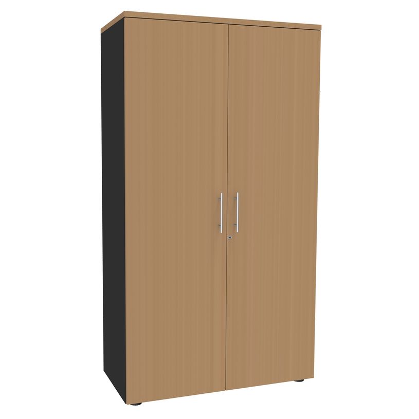 0404000124566-Armoire haute EXPRIM/LOFTER/LEVEL - H180 x L80 x P47 - 2 portes - Corps Anthracite - Dessu-P_400012456_1-0