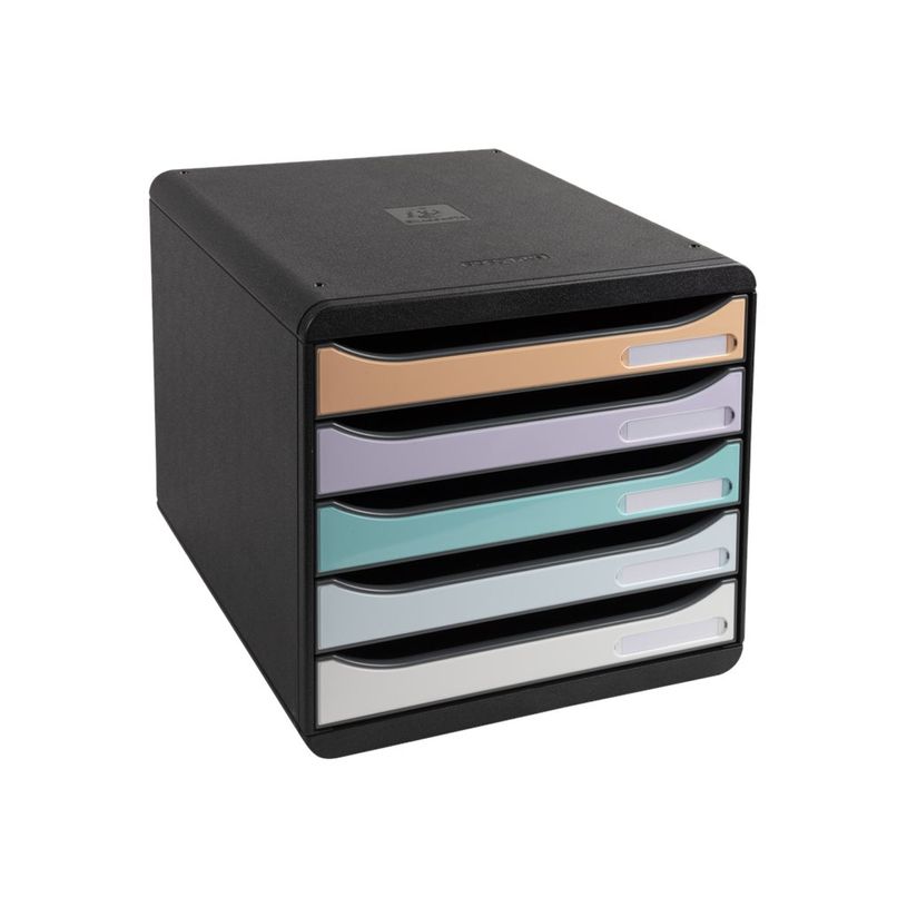 9002493424869-Exacompta Aquarel - Module de classement 5 tiroirs - noir/pastel glossy-P_400013554_1-0