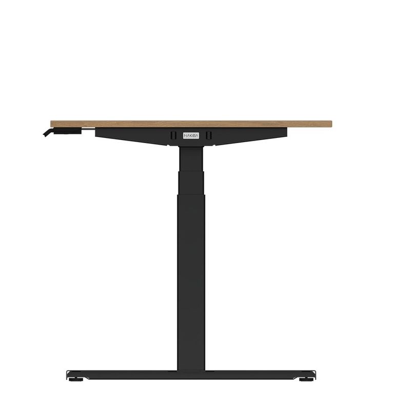 3760350281180-Bureau électrique UGO - L160x80cm - pieds noirs - plateau imitation chêne Stone-P_405113031_5-4