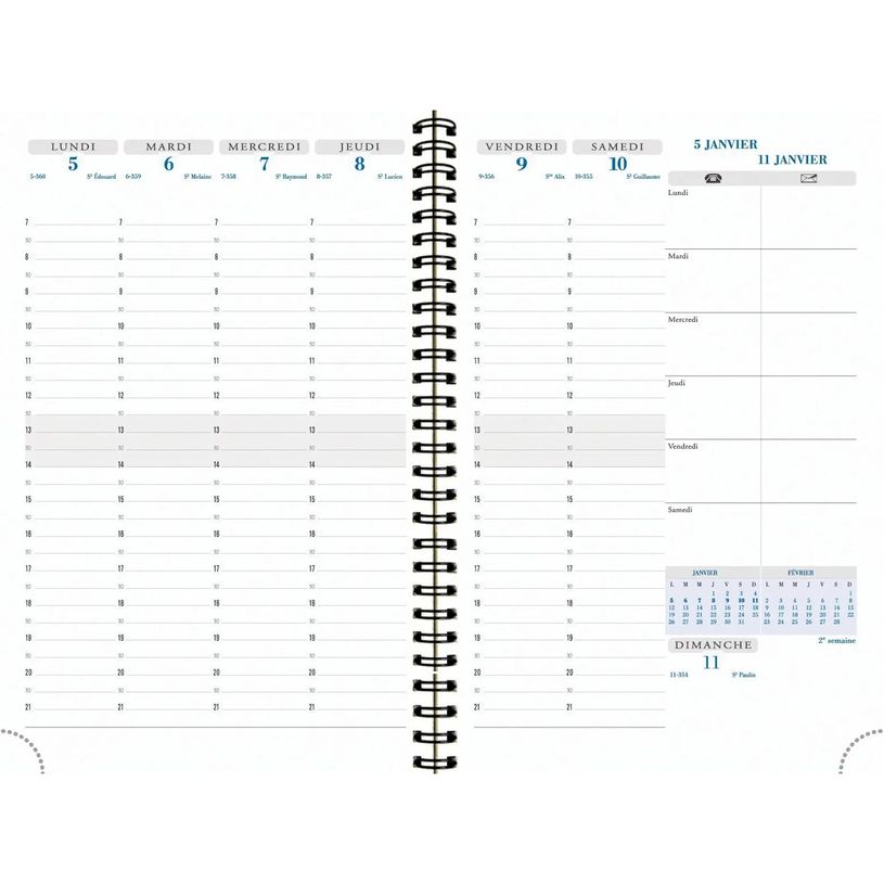 3660942076227-Recharge pour Agenda spiralé SAD 20W - 1 semaine sur 2 pages - 16 mois - 15 x 21 cm - Exa-P_405114261_2-1