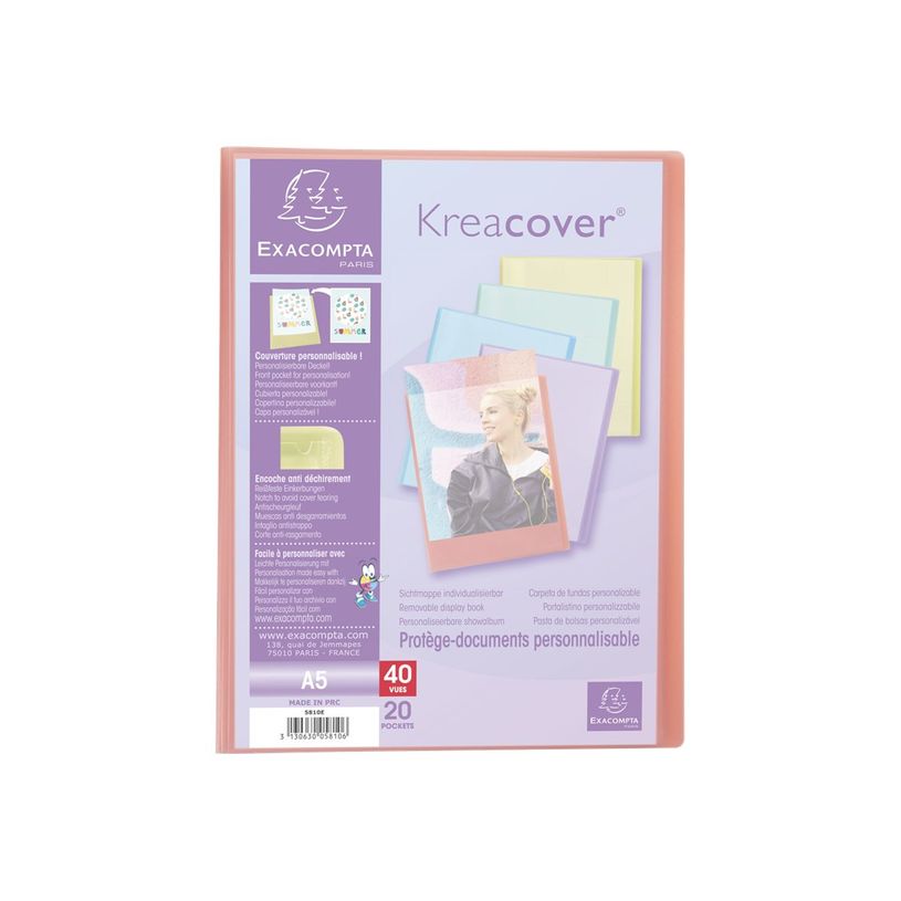 3130630058106-Exacompta Kreacover Pastel - Porte vues personnalisable - 40 vues - A5 - disponible dans d-P_405117486_2-1