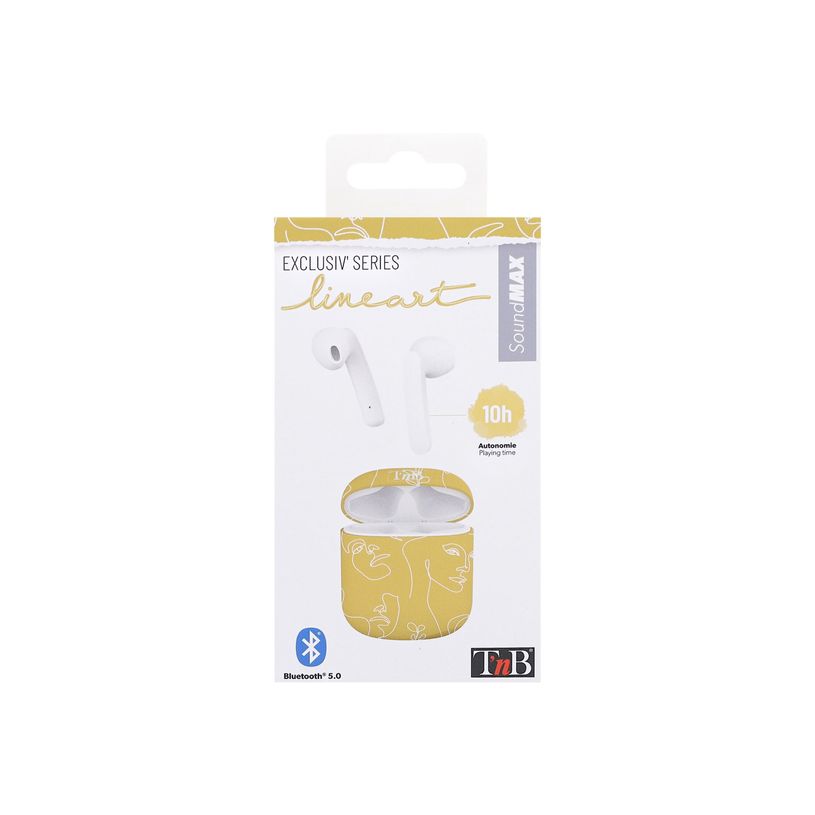 3303170109281-T'nB Exclusiv Art 2 - Kit main libre - écouteur sans fil bluetooth - blanc boitier jaune-P_405131520_2-3