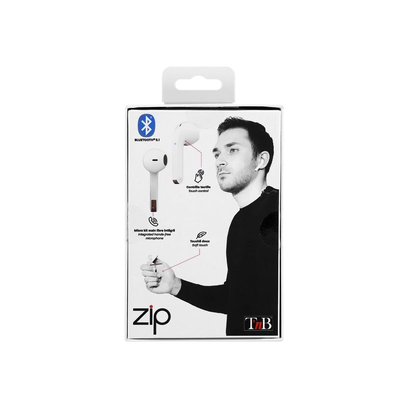 3303170103180-T'nB ZIP - Kit main libre - écouteur sans fil bluetooth - blanc-P_405131536_5-4