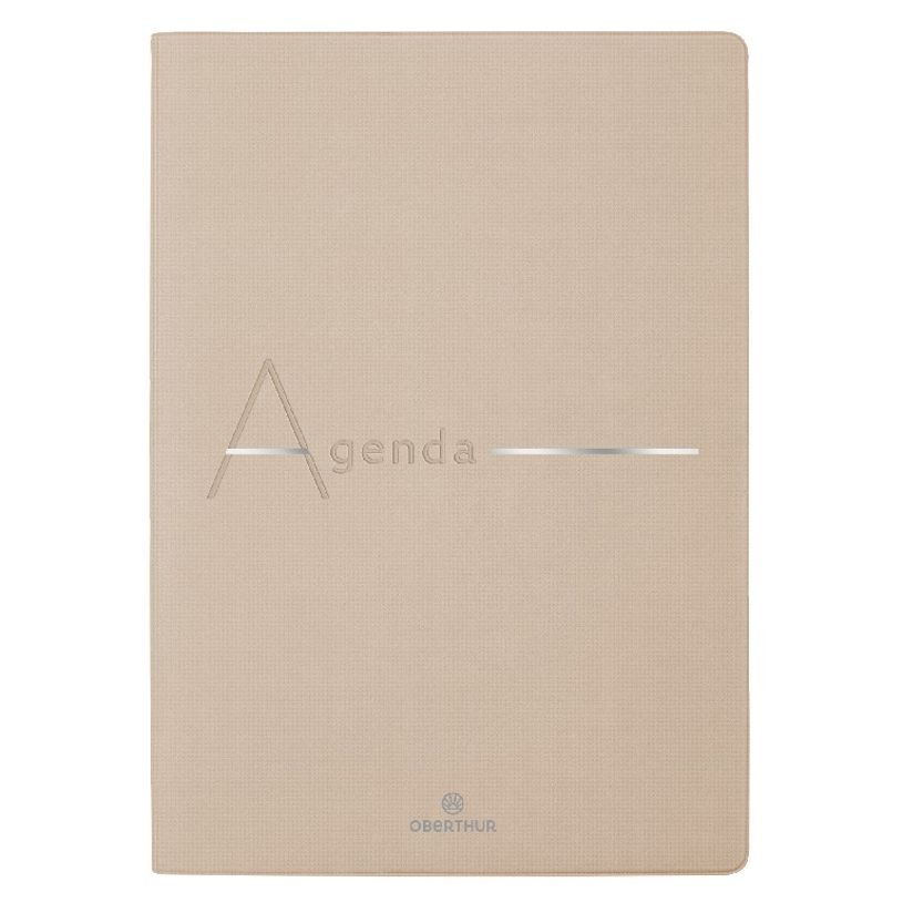 3664447144931-Agenda Bora 16 mois - 1 semaine sur 2 pages - 17,5 x 24,5 cm - beige texture - Oberthur-P_405131989_1-0
