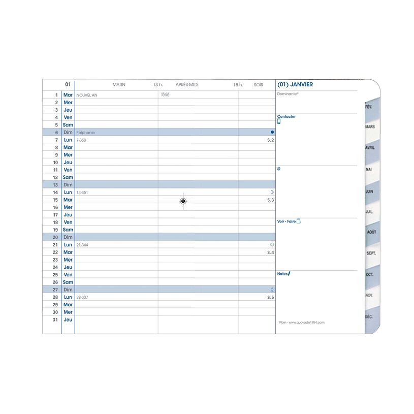 3371010481026-Agenda Impala Plain avec répertoire - 1 mois sur 1 page - 10 x 15 cm - bleu océan - Quo -P_405133113_2-1
