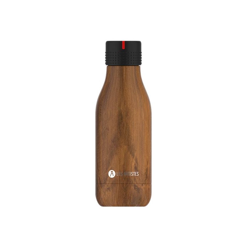 3614300019579-Les Artistes Paris - Gourde Bouteille isotherme 280 ml - bois - acier inoxydable-P_405133609_1-0