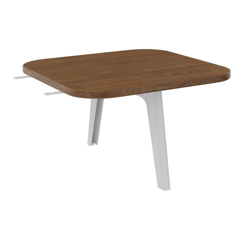 3253310179615-Tablette de liaison ou d'extension ILO - L67xP67 cm - Pieds blanc - structure noyer-P_405134625_1-0