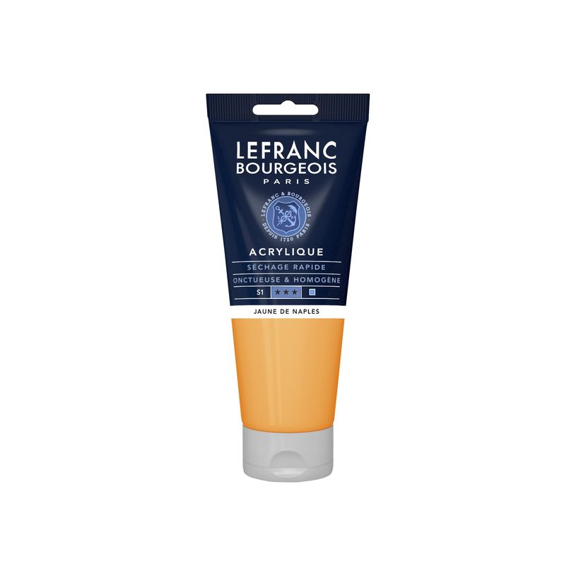 3013643003960-Lefranc Bourgeois - Peinture acrylique - jaune napolitain - 200 ml-P_405146469_1-0