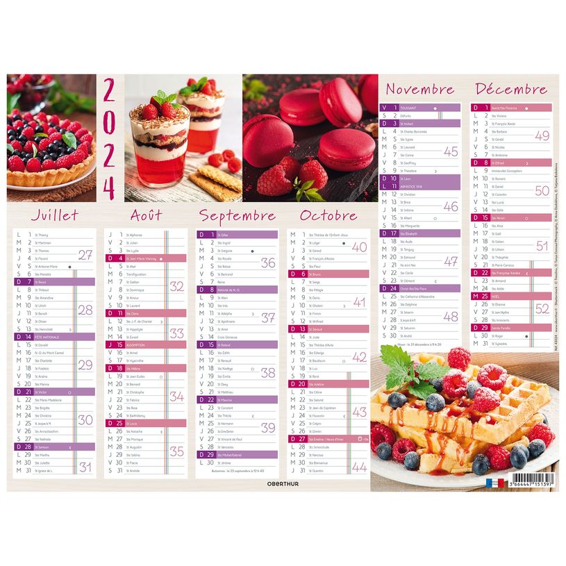 3664447151403-Calendrier Fruits - 6 mois par face - 40,5 x 55 cm - Oberthur-P_405149417_2-1
