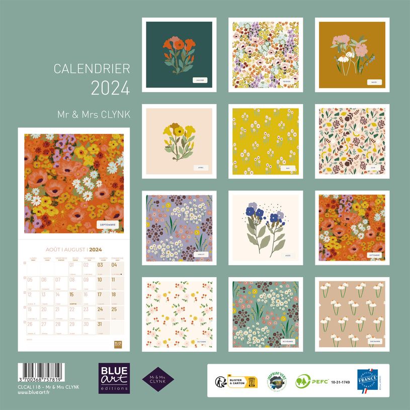 3700368757819-Blue Art Mr&Mrs Clynk - Calendrier illustré mensuel - 30 x 30 cm-P_405150206_1-0