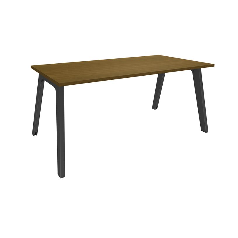 3253310479227-Bureau simple STEELY - L180 cm - Pieds carbone - plateau imitation noyer-P_405150743_1-0