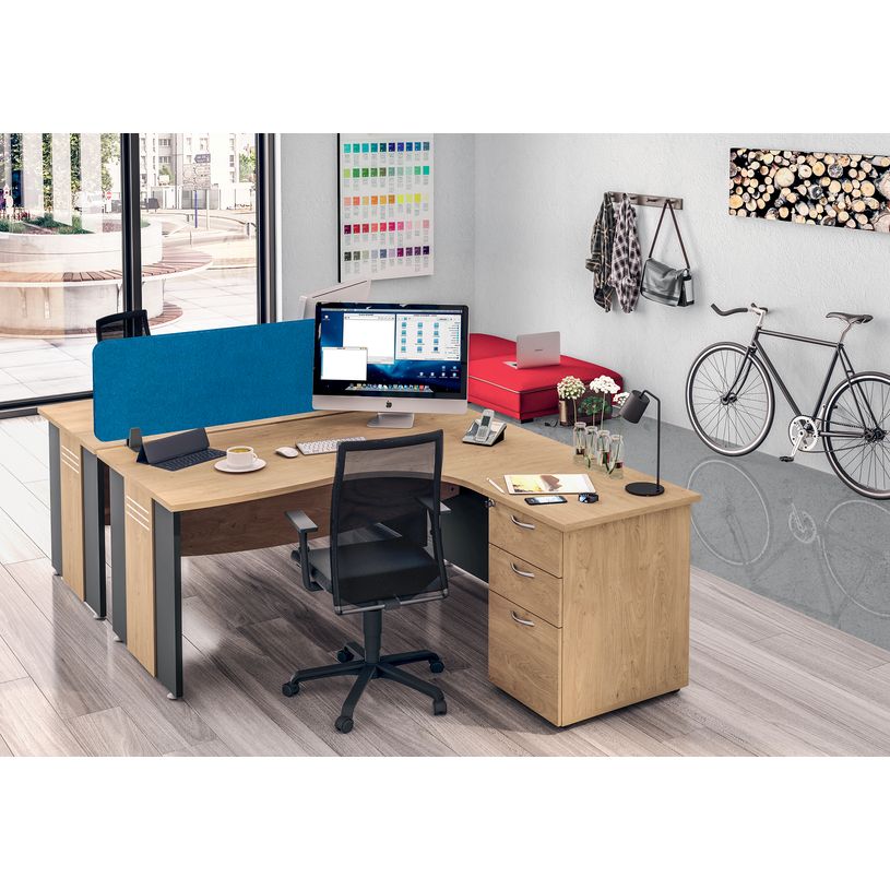 3253310462519-Bureau compact à droite DUAL - L180 cm - Pieds blanc - plateau imitation noyer (Pieds de renfort ou caisson bout de bureau obligat-P_405152141_2-1