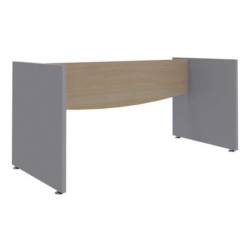 3253310462519-Bureau compact à droite DUAL - L180 cm - Pieds blanc - plateau imitation noyer (Pieds de renfort ou caisson bout de bureau obligat-P_405152141_4-3