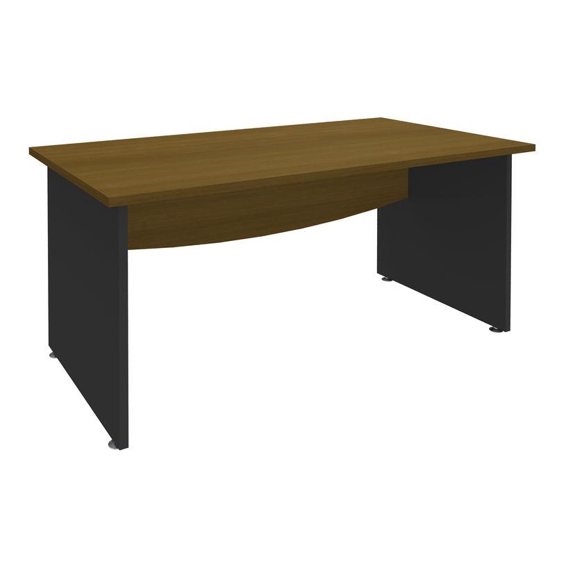 3253310230118-Bureau droit DUAL - L140 - Pieds anthracite - plateau imitation noyer-P_405152152_1-0