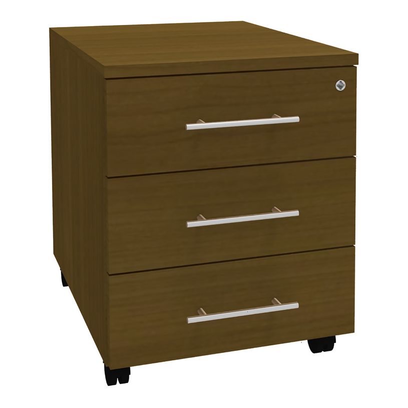 3253310311664-Caisson mobile IDRA/DUAL - L43 x H56 x P60 cm - 3 tiroirs - Imitation noyer-P_405152535_1-0