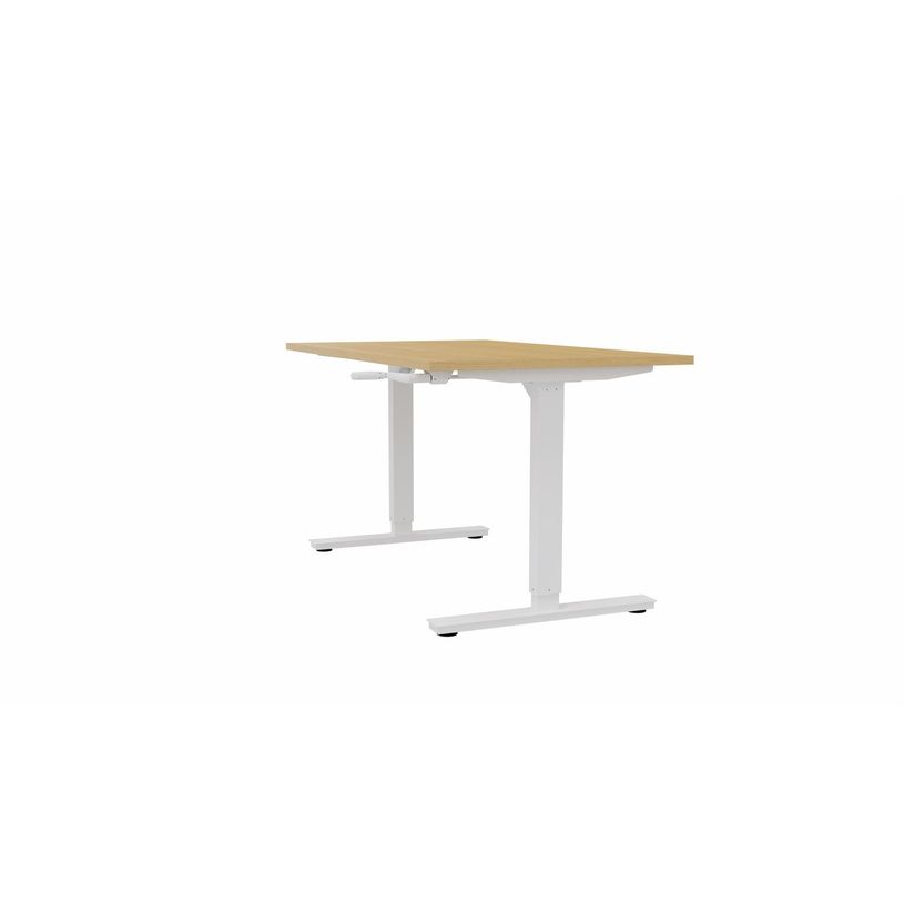 3617350004533-Bureau AXEL assis/debout - réglage par manivelle - L160 x P80 cm - plateau imitation chê-P_405153337_1-0