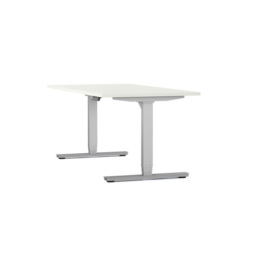 3617350004250-Bureau électrique AXEL -  bureau assis/debout  - L180 cm - plateau blanc - pieds gris-P_405153365_1-0