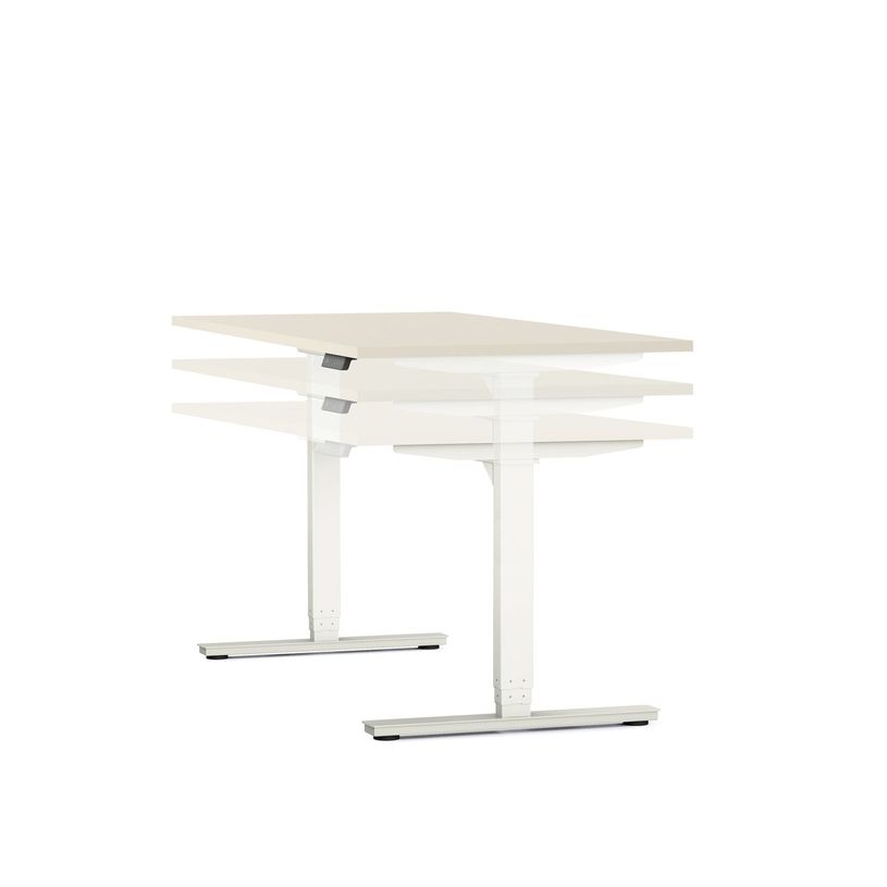 3617350004250-Bureau électrique AXEL -  bureau assis/debout  - L180 cm - plateau blanc - pieds gris-P_405153365_2-1